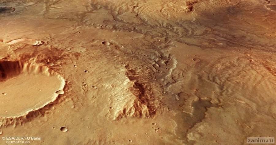 Следы от древних рек на Марсе: новые спутниковые снимки